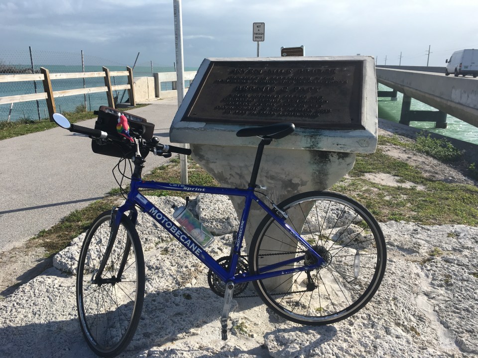 Ride to Keys 2019 third day at 7 mile bridge--bike